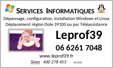 Carte de visite Leprof39